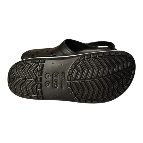 Men’s Black White CrocBand Clogs. - Picture 6 of 7